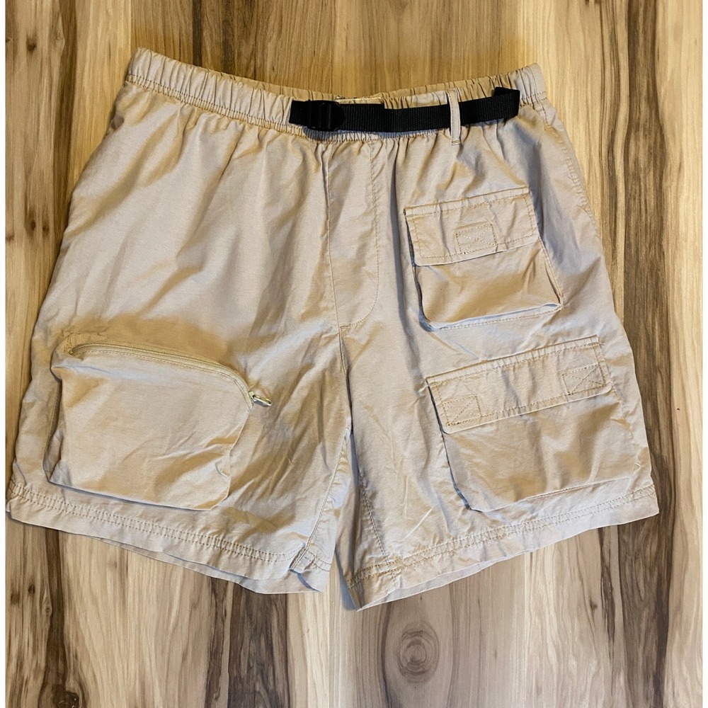 Urban Outfitters Mens Tan Cargo Shorts Belted Gorpcore Hiking Khaki Size Medium